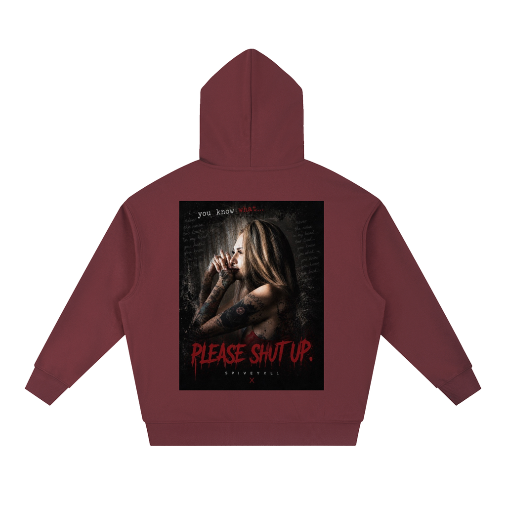 Shut up Female model hoodie